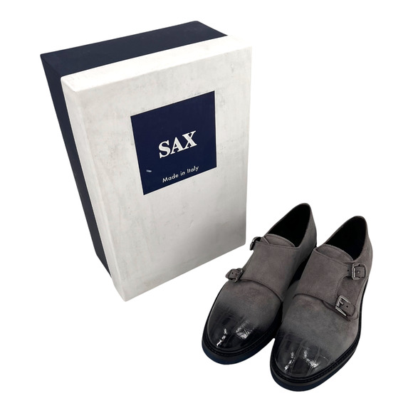 SAX Italy Loafers Leather Suede Grey Crocodile Women's Sz 35 / 5 NIB $300 - Picture 13 of 13